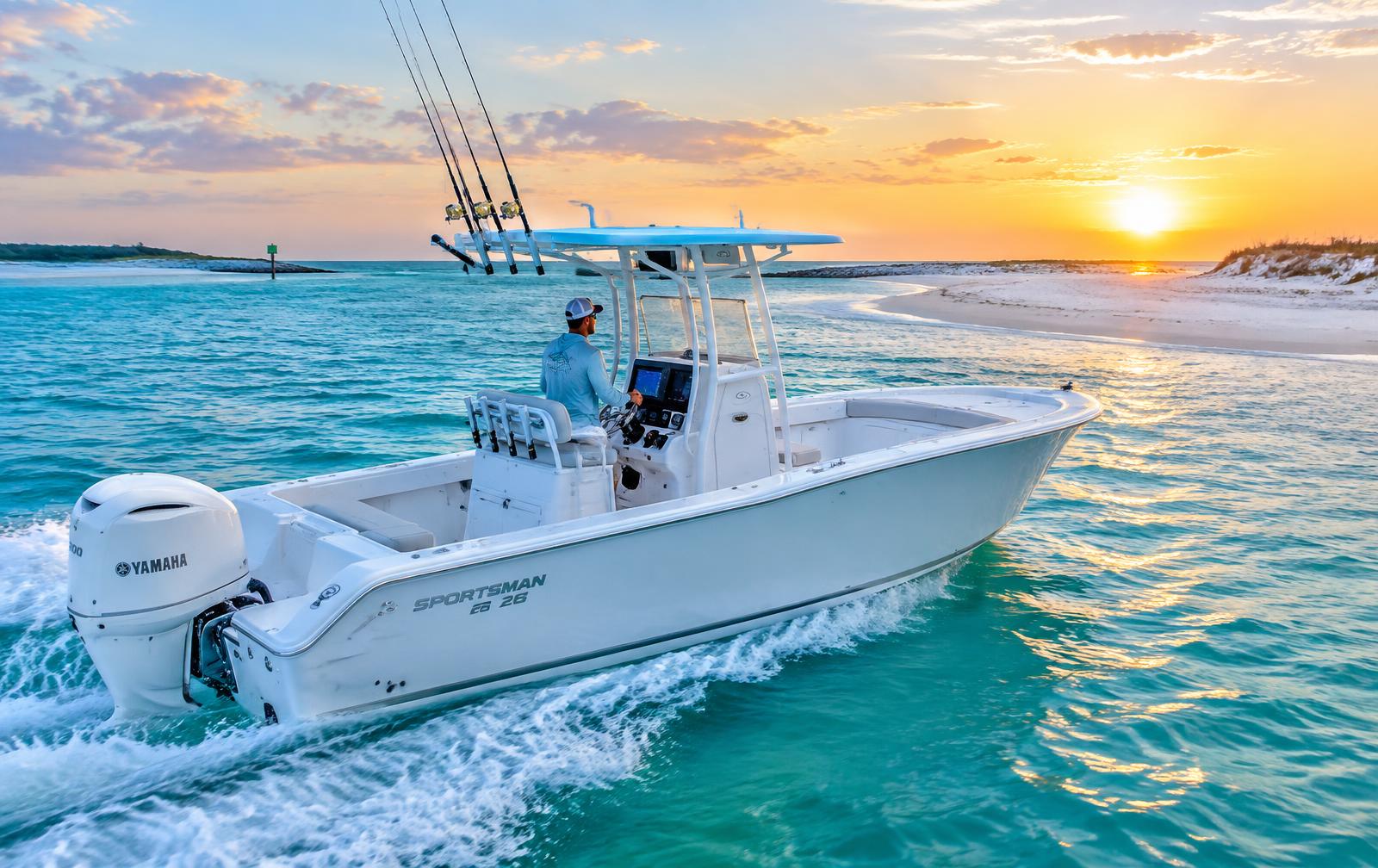 Center console inshore charter boat